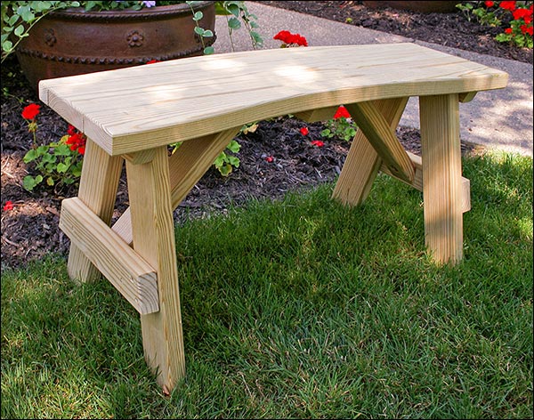 36" Treated Pine Curved Bench