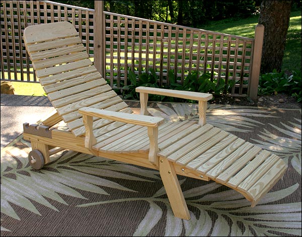 Treated Pine Chaise Lounge W/arms