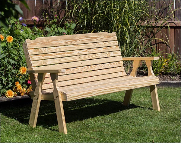 53" Treated Pine Crossback Garden Bench