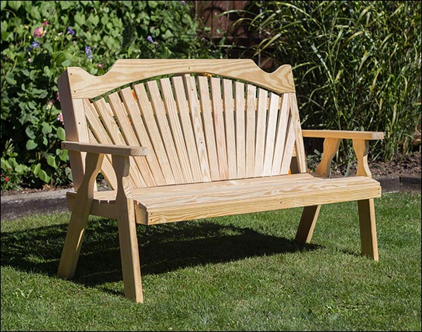 53" Treated Pine Fanback Garden Bench