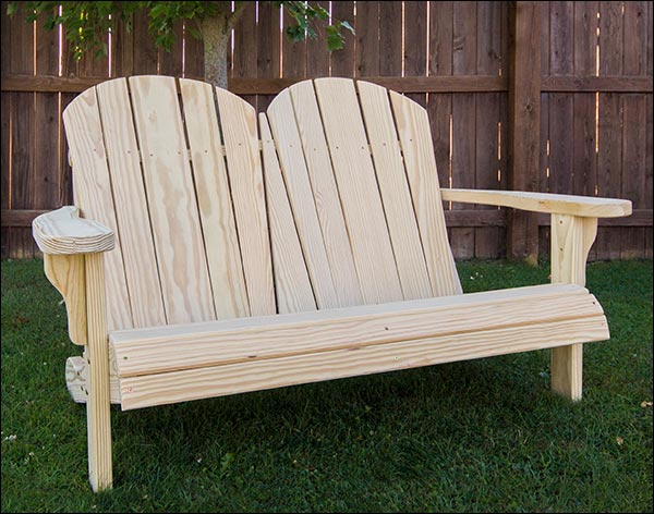 64" Treated Pine Curveback Garden Bench