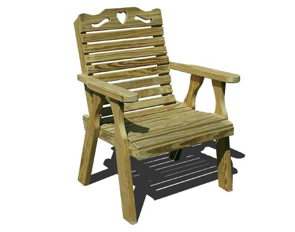 Treated Pine Crossback W/ Heart Patio Chair