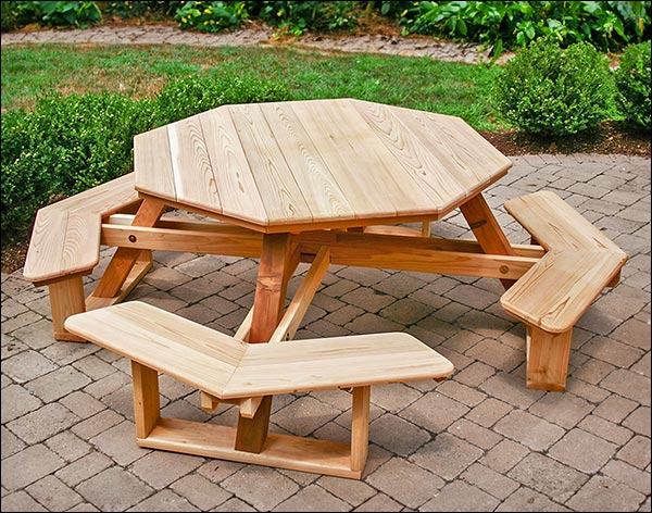 Red Cedar Octagon Walk-in Picnic Table