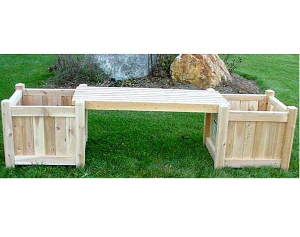 Two 24" Cedar Planters & One Bench