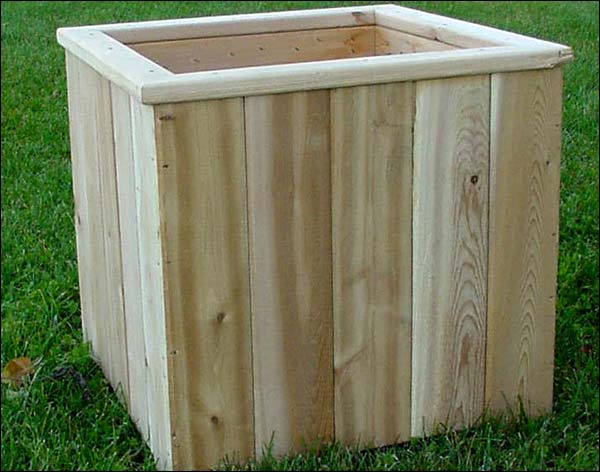 16" White Cedar Planter - Set Of 2