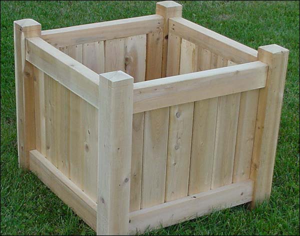 24" White Cedar Planter - Set Of 2