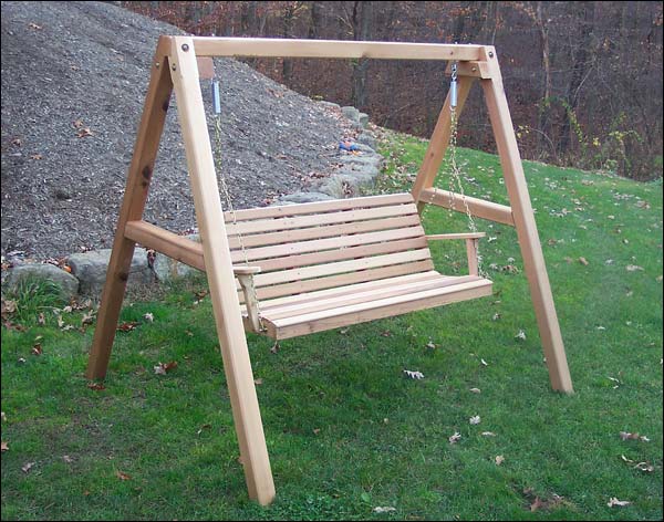 4 Foot Red Cedar American Classic Porch Swing With Stand
