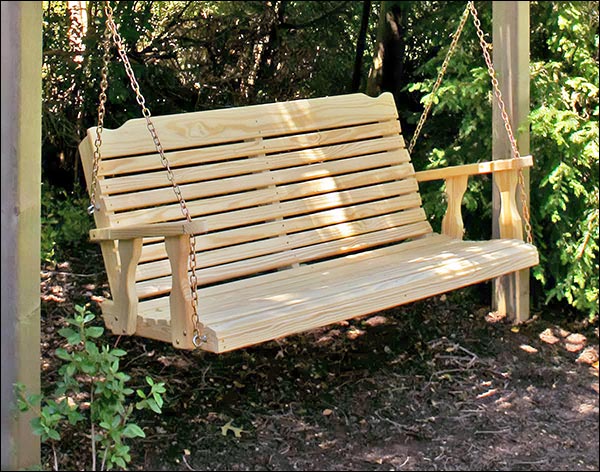 64" Treated Pine Crossback Porch Swing