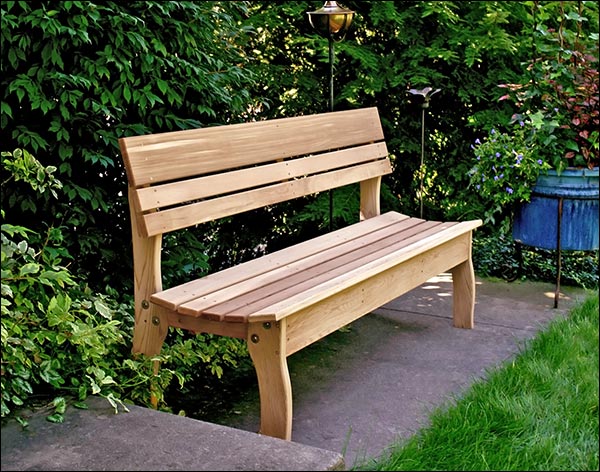 46" Red Cedar Contoured Backed Bench