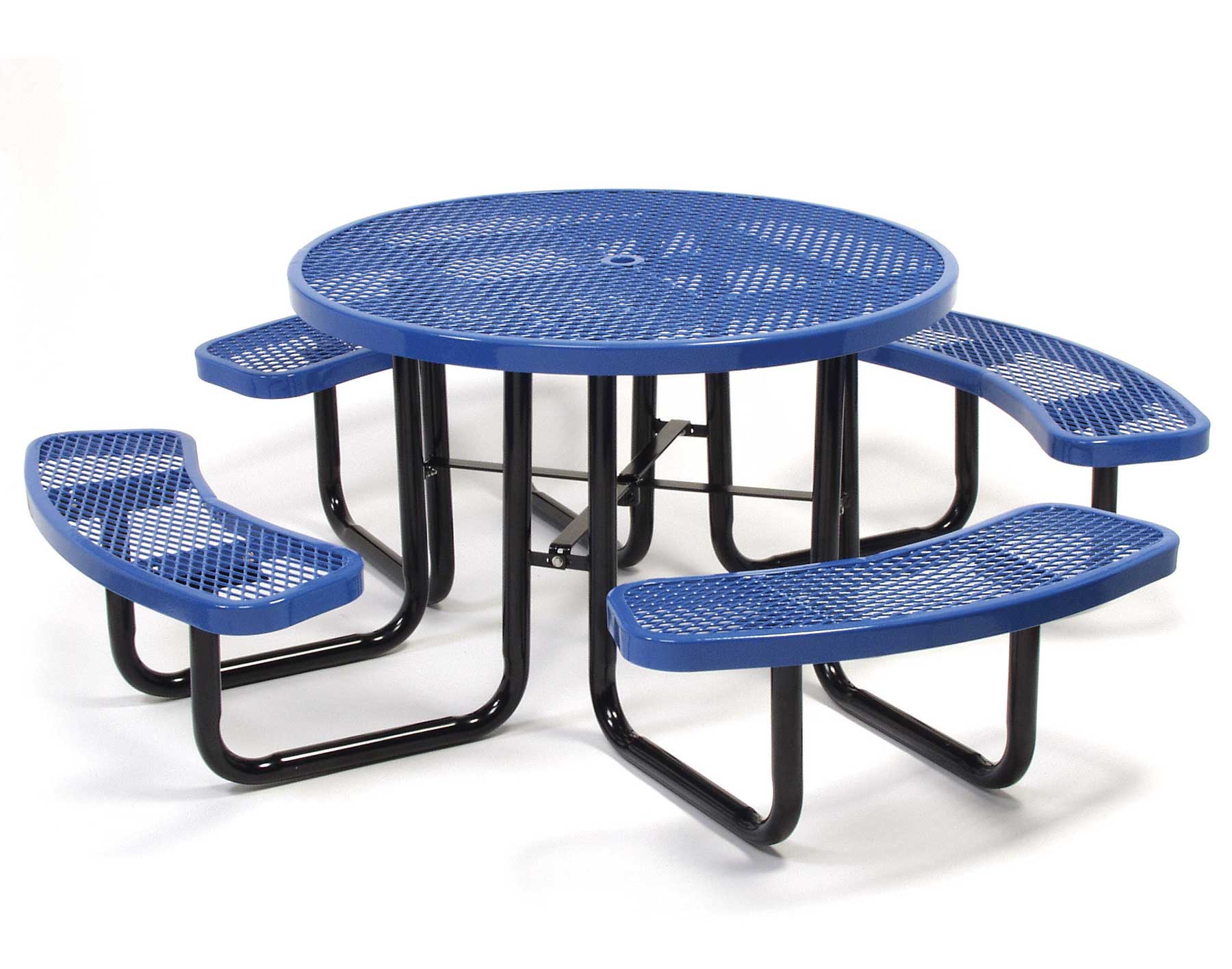 Patio And Picnic Tables Fifthroom Com 46 Round Expanded Metal Picnic Table