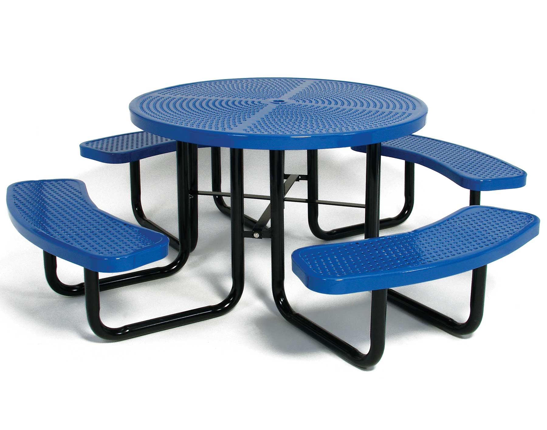 46 Round Perforated Metal Picnic Table