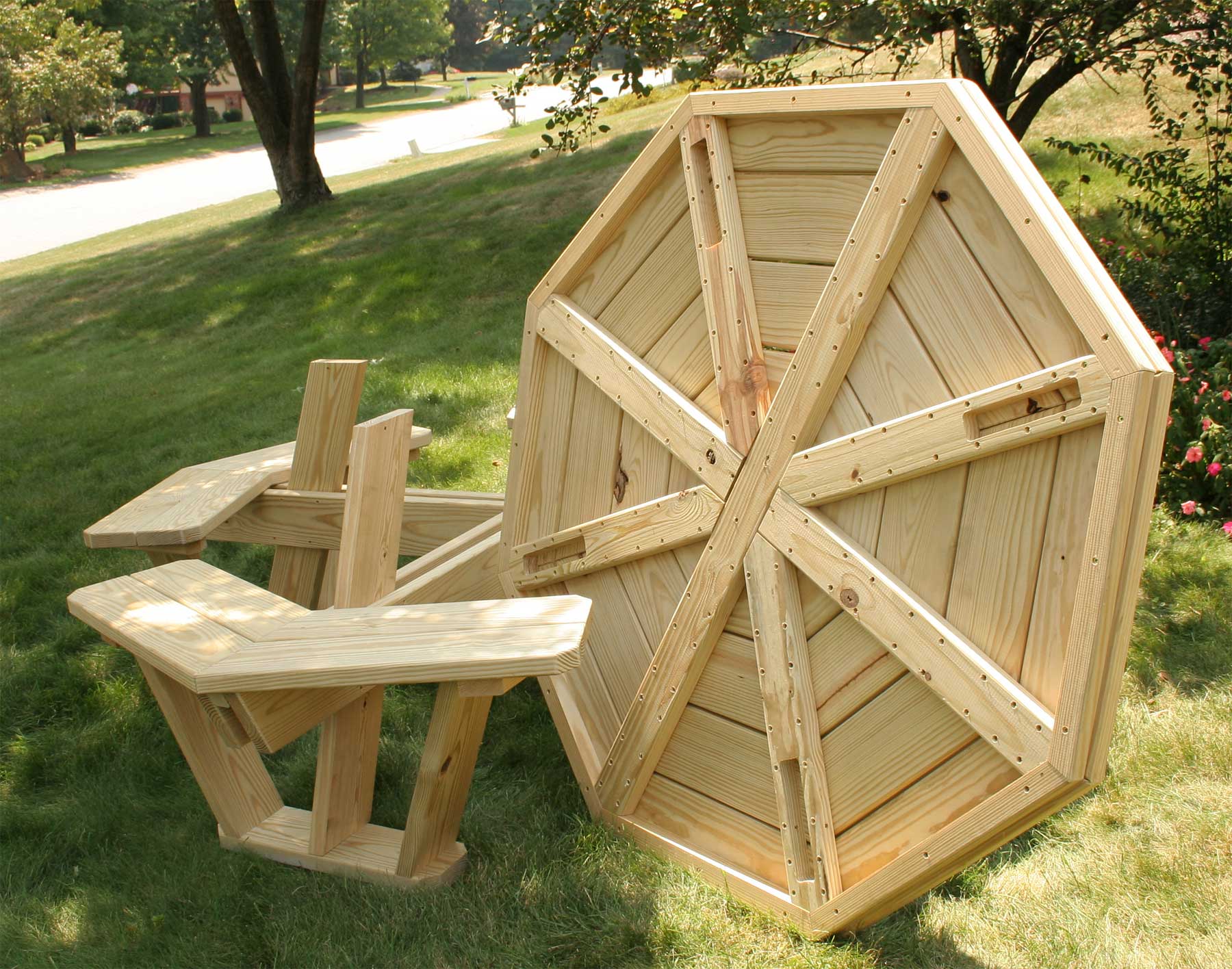 Treated Pine Octagon Walk-In Picnic Table