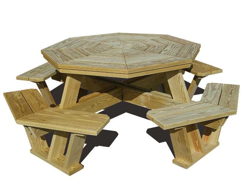 free picnic table plans octagon