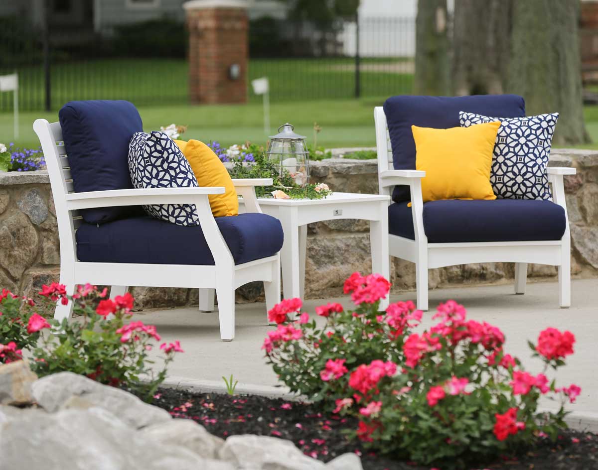 Outdoor Patio Chair Cushions Navy Blue Minimalist Blue Outdoor Furniture Cozy Mattress Plus Big Umbrella Hardwood White Skeleton Navy Color Blanket Pillow Modern Poly Wood Classic Terrace End