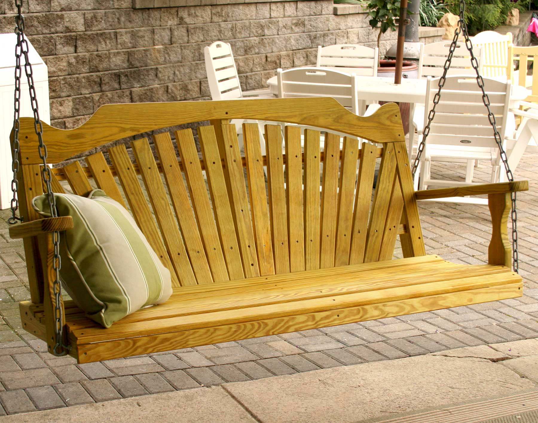 Treated Pine Fanback Porch Swing