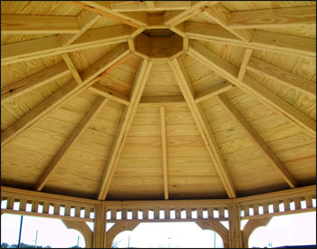 12 Treated Pine Octagon Gazebos interior roof shown.