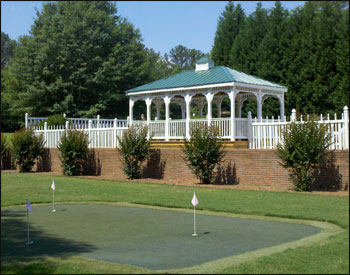 12x16 White Vinyl Gazebo shown  with Treated Pine Deck, Cupola, Evergreen Metal Roof, Hidden Wiring w/ 1 Receptacle & Switch Receptacle