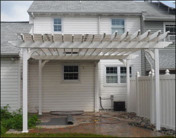 12x16 Vinyl Pergola Shown with Standard Options