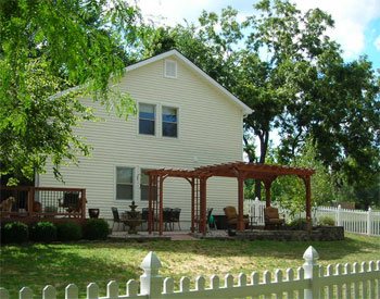 8 x 12 Cedar 2-Beam Pergola shown with Customer Supplied Stain