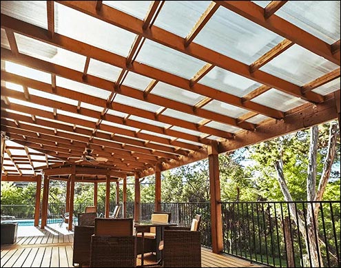 Standard Pergola Cover shown in White.