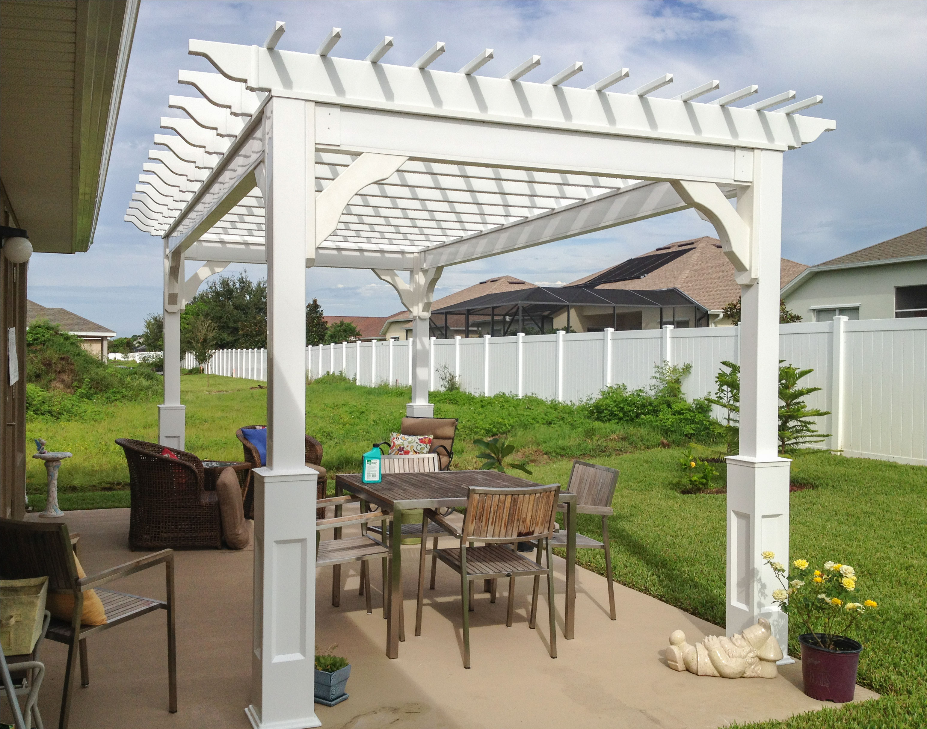 Customer s photo 8 x 16 vinyl belvedere pergola