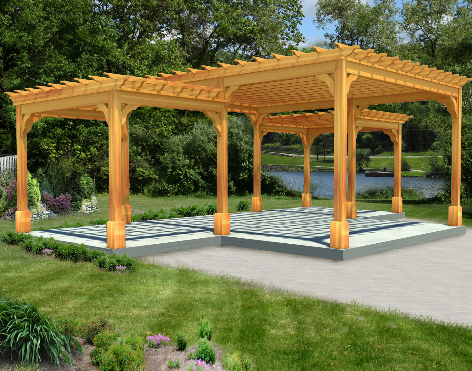 Customer s Photo Custom Tiered Cedar  Pergola 