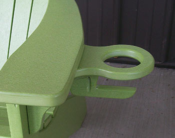 Poly Lumber cup holder shown in Lime