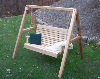 Comfort Springs shown with a 4 Cedar Highback swing 