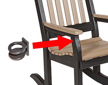 Poly Lumber Cup Holder attaches to the side of furniture