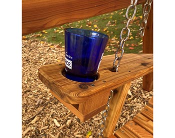 Optional Cupholder shown on Red Cedar Highback Swing.