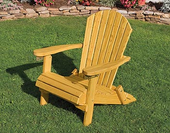 Treated Pine Folding Adirondack Chair shown with Honey Gold Stain/Sealer.