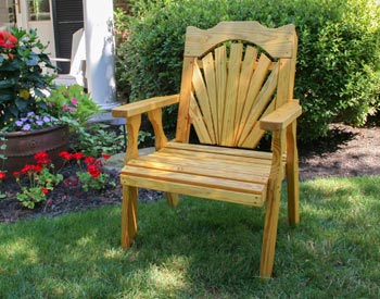 Treated Pine Fanback Patio Chair shown with Stain/Sealer 