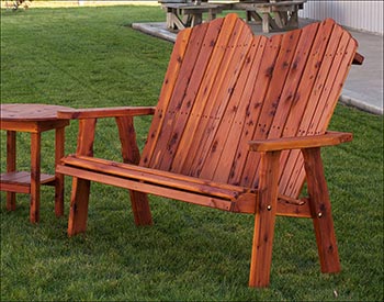 Eastern Red Cedar Loveseat Bench shown with Stain/Sealer