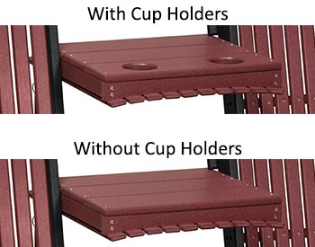 Poly armrest with and without Cupholders in Cherrywood/Black
