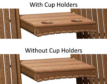 Poly armrest with and without Cupholders in Antique Mahogany