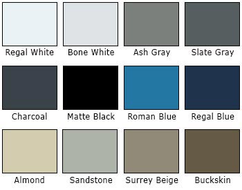 Metal Roof Colors - 24 Gauge<br>Page 1 of 2