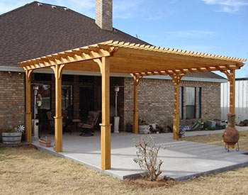 16 x 20 Treated Pine Vintage Classic Pergola shown with 36" High Post Trim.