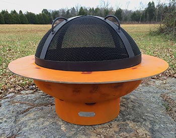 Spark Guard Shown on a Fire Pit.