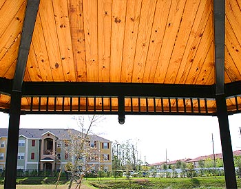 2 x 8 Tongue & Groove Roof Decking shown on an Orchard Pavilion