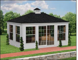 Heritage, gray vinyl sunroom