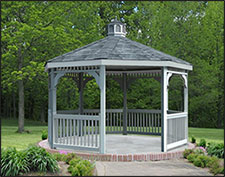 Vinyl Octagon Single Roof Gazebos