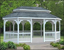 Vinyl Oval Double Roof Gazebos