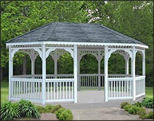 Vinyl Oval Single Roof Gazebos