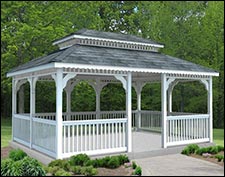 Vinyl Rectangle Double Roof Gazebos