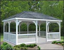 Vinyl Rectangle Single Roof Gazebos