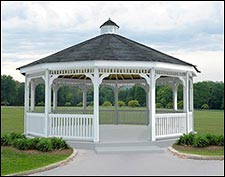 Vinyl Dodecagon Single Roof Gazebos