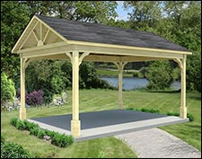 Treated Pine Open Rectangle Gable Roof Gazebos