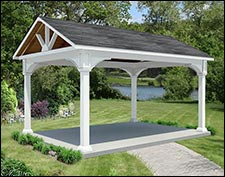 Vinyl Open Rectangle Gable Roof Gazebos