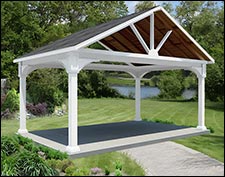 Vinyl Open Rectangle Long Gable Roof Gazebos