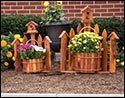 Eastern Red Cedar Corner Picket Fence Planter w/ Birdhouse